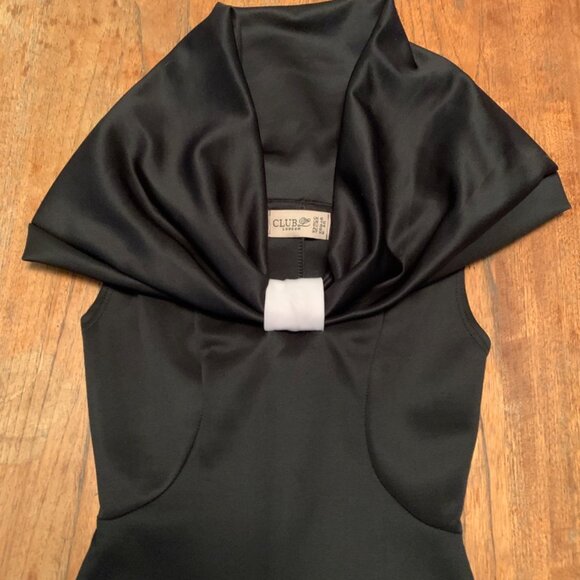 Vintage 1980s Club London Black Mermaid Hem Dress – XS - Picture 3 of 6